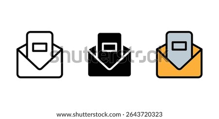 email message file icon set in different style. Email icon showing a letter within an envelope. received mail icon sign vector.