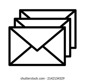Icono de línea plana del mensaje de correo electrónico. Símbolo de esquema para concepto móvil y diseño web, tienda.