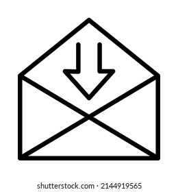 Email message flat line icon. Outline sign for mobile concept and web design, store.