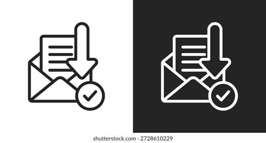 E-Mail-Nachrichtensymbol im Stil einer schwarzen und weißen Linie