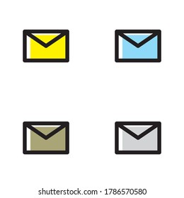 correo electrónico, icono de mensaje círculo pasos vectoriales coloridos