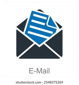 Conceito de ícone de email e mensagem