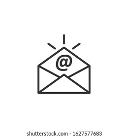 Email message icon in flat style. Mail document vector illustration on white isolated background. Message correspondence business concept.