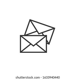 Email message icon in flat style. Mail document vector illustration on white isolated background. Message correspondence business concept.