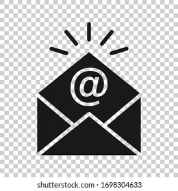 Email message icon in flat style. Mail document vector illustration on white isolated background. Message correspondence business concept.