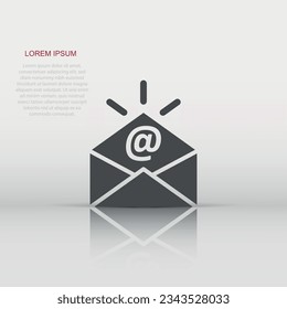 Email message icon in flat style. Mail document vector illustration on white isolated background. Message correspondence business concept.