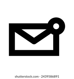 Email message icon. Incoming message symbol. Abstract envelope with incoming letter message. Vector illustration isolated on white background.