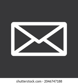 Email message icon on grey background