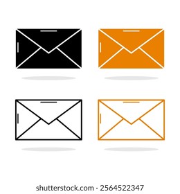 Email and message icon pack illustration