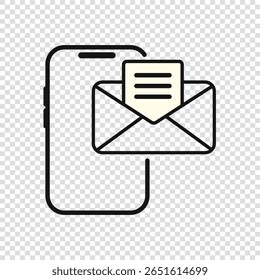 Icono de mensaje de correo electrónico Smartphone notificar.