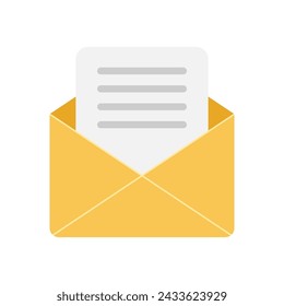 Ilustración vectorial de icono de mensaje de correo electrónico. Abra el símbolo de correo.