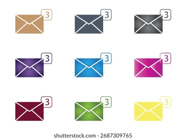 Iconos de correo electrónico y mensajes – Conjunto de comunicación y notificación