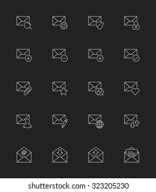 Email & Message icons, Thin line - Vector Illustration