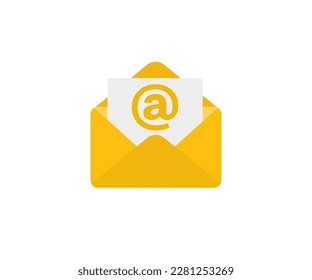 Email message, Mail envelope icon in flat style. Mailbox e-mail business concept vector design and illustration.
