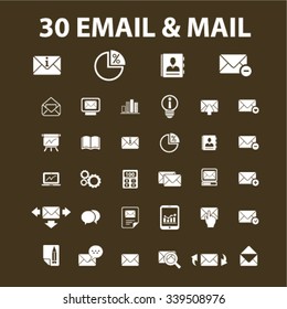 email, message, mail  icons, signs vector concept set for infographics, mobile, website, application
