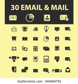 email, message, mail  icons, signs vector concept set for infographics, mobile, website, application
