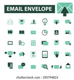 correo electrónico, mensaje, iconos de correo, señales de concepto vectorial establecido para infografías, móviles, sitios web, aplicación