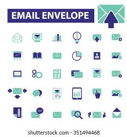 email, message, mail  icons, signs vector concept set for infographics, mobile, website, application 