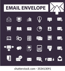 email, message, mail  icons, signs vector concept set for infographics, mobile, website, application
