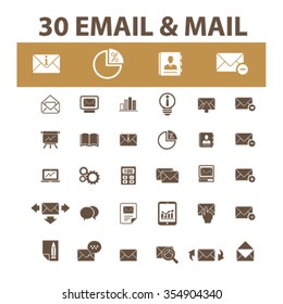 email, message, mail  icons, signs vector concept set for infographics, mobile, website, application
