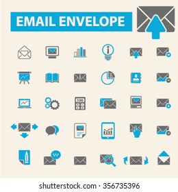 email, message, mail  icons, signs vector concept set for infographics, mobile, website, application
