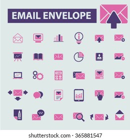 correo electrónico, mensaje, iconos de correo, señales de concepto vectorial establecido para infografías, móviles, sitios web, aplicación
