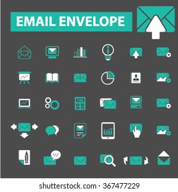 email, message, mail  icons, signs vector concept set for infographics, mobile, website, application
