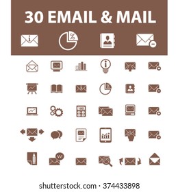 email, message, mail  icons, signs vector concept set for infographics, mobile, website, application
