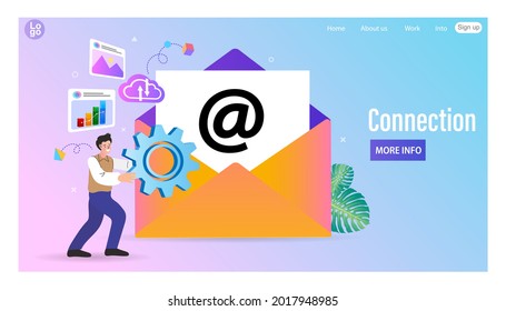 Email message. New incoming message, Mail sending. Flat email messages inbox. letter in envelope. internet advertisement, online promotion. Flat vector illustration.