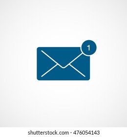 Email Message New One Blue Flat Icon On White Background