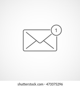 Email Message New One Line Icon On White Background