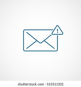 Email Message Notice Blue Line Icon On White Background