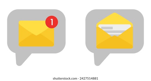 email or message notification icon in grey bubble chat.