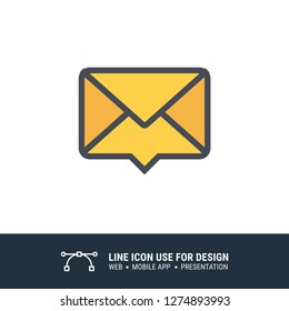 email message notification icon vector illustration