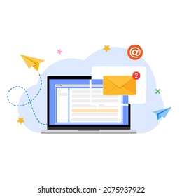 Email message notification popup advertising