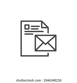 Email message outline icon. linear style sign for mobile concept and web design. Letter message simple line vector icon. Symbol, logo illustration. Pixel perfect vector graphics