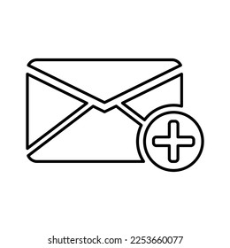 Email message plus icon in Line Style