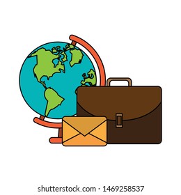email message post card objects cartoon vector illustration graphic design
