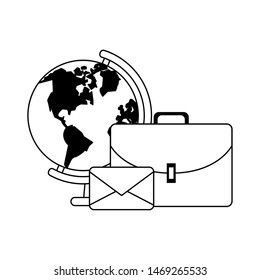 email message post card objects cartoon vector illustration graphic design