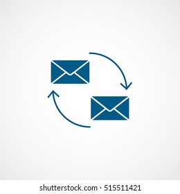 Email Message Refresh Blue Line Icon On White Background