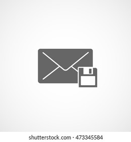 Email Message Save Flat Icon On White Background