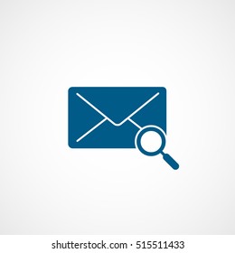 Email Message Search Blue Line Icon On White Background