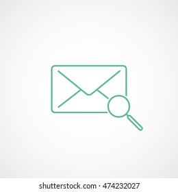 Email Message Search Green Line Icon On White Background