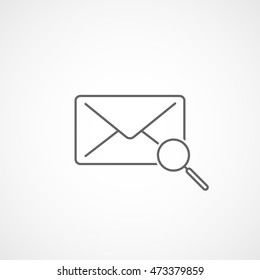 Email Message Search Line Icon On White Background
