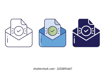 Email, message send, selected, the line and glyph icon, vector illustration