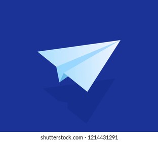 Email and message sending concept, isometric paper plane, mailing banner. Modern vector illustration.