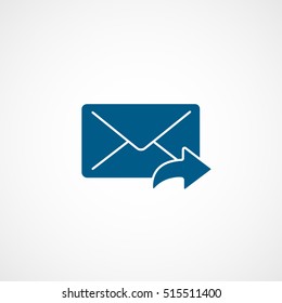 Email Message Sent Blue Line Icon On White Background