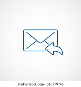 Email Message Sent Blue Line Icon On White Background