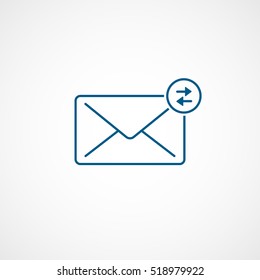Email Message Sent Blue Line Icon On White Background