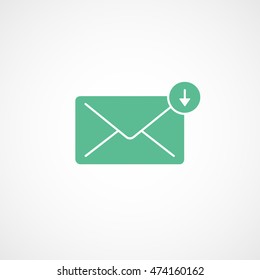 Email Message Sent Green Flat Icon On White Background